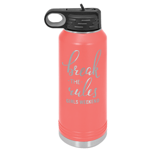 Personalized Custom Engraved Powder Coated Water Bottles 32 oz. - Print Pony™