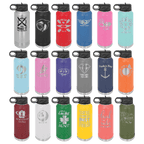 Personalized Custom Engraved Powder Coated Water Bottles 32 oz. - PrintPony