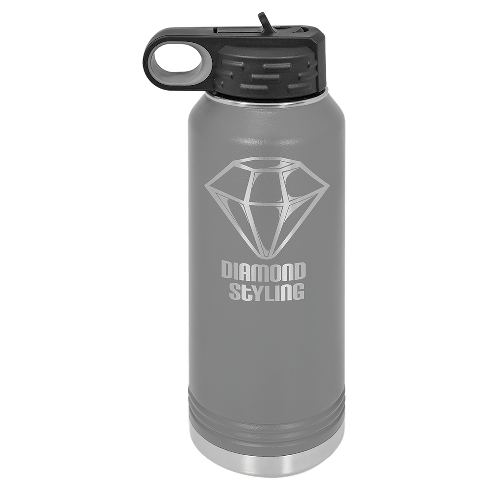 Personalized Custom Engraved Powder Coated Water Bottles 32 oz. - Print Pony™