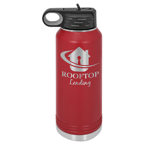 Personalized Custom Engraved Powder Coated Water Bottles 32 oz. - Print Pony™