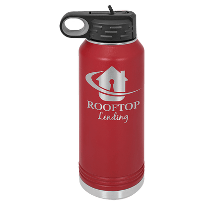 Personalized Custom Engraved Powder Coated Water Bottles 32 oz. - Print Pony™