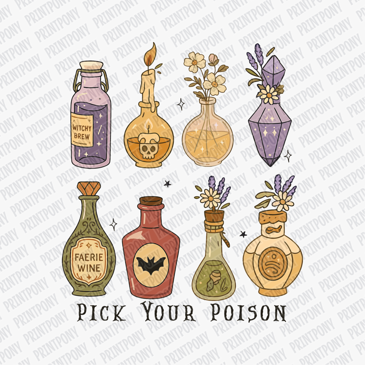 Pick Your Poison Halloween DTF Transfer - PrintPony