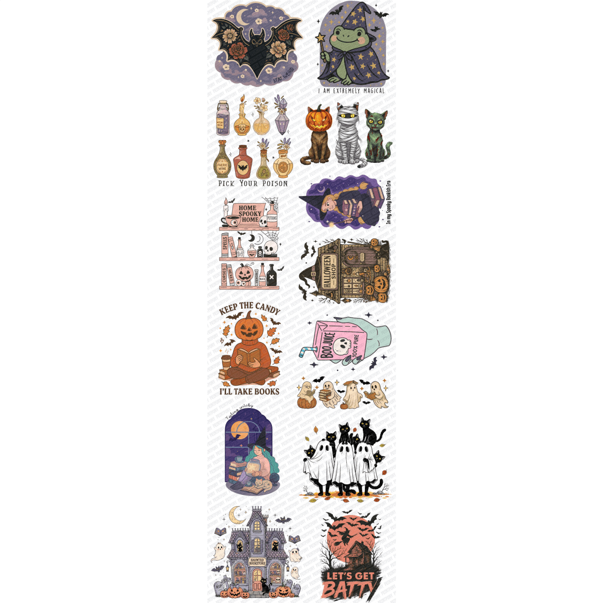 Pick Your Poison, Halloween Premade Gang Sheet (22.5" x 72") - PrintPony™