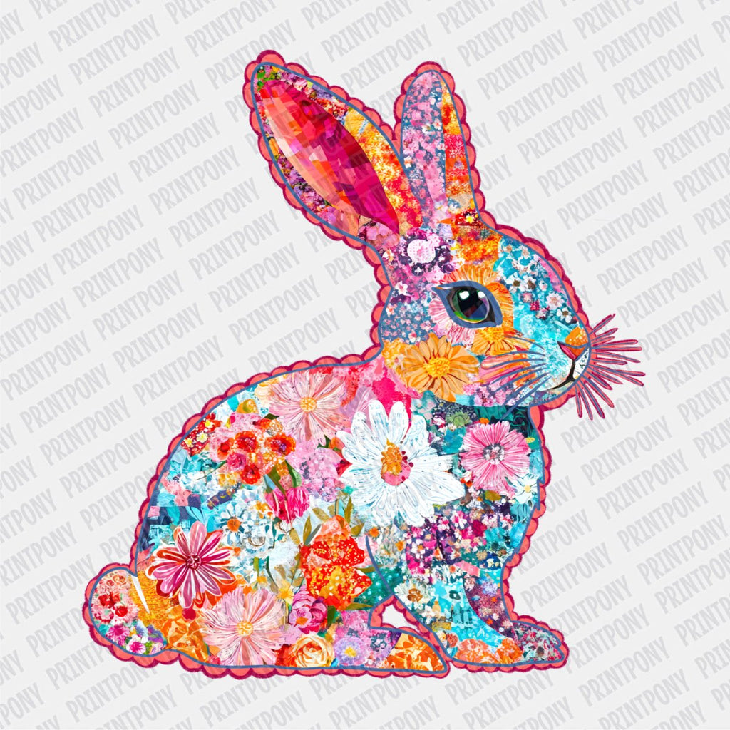 Pink Floral Coquette Rabbit DTF transfer - PrintPony