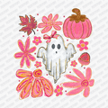 Pink Flowers and Ghost Design - DTF Transfer - PrintPony™
