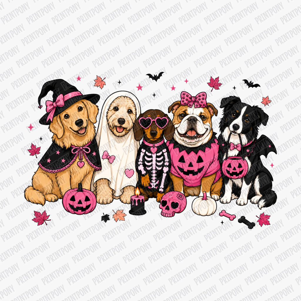 Pink Halloween Doggies - DTF Transfer