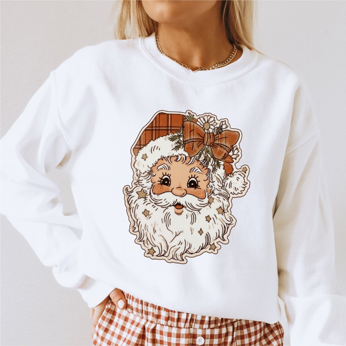 Plaid Vintage Santa DTF transfer - PrintPony