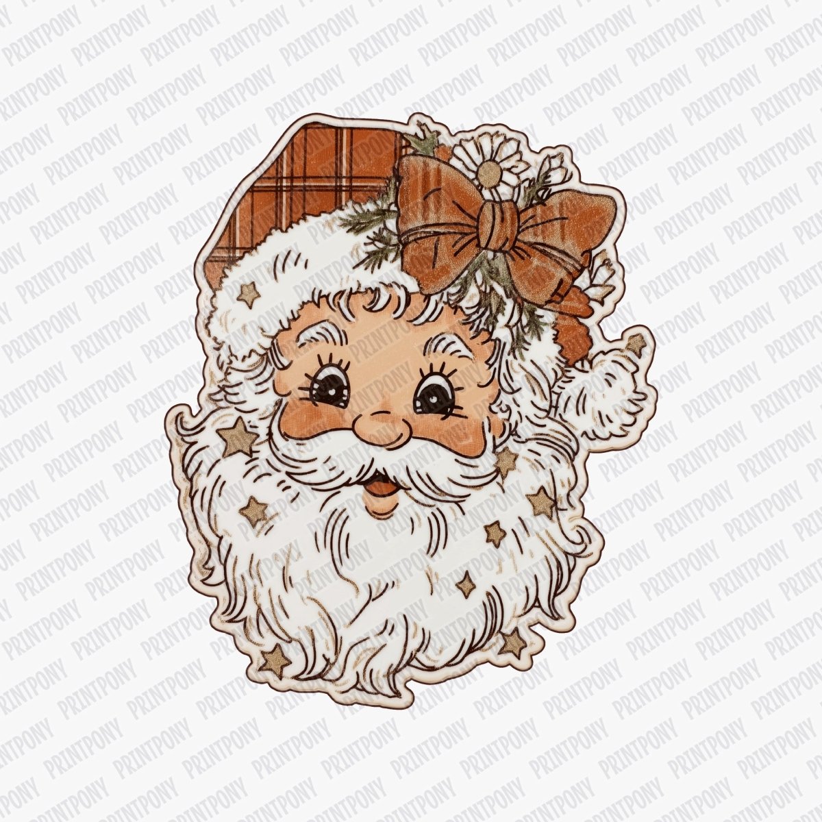Plaid Vintage Santa DTF transfer - PrintPony