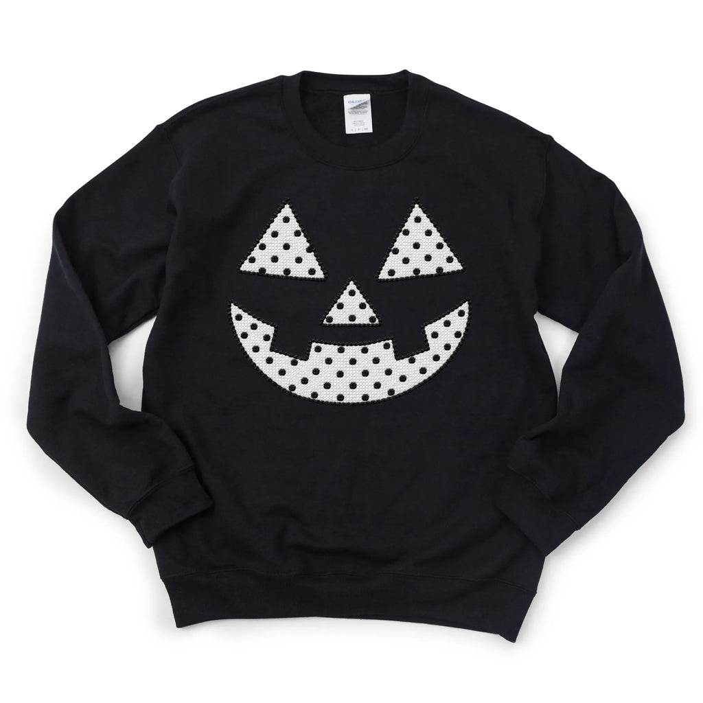 Polka dotted Pumpkin Face -  DTF Transfer