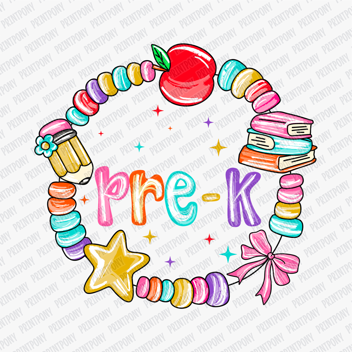 Pre - K Bracelet Design DTF transfer - PrintPony