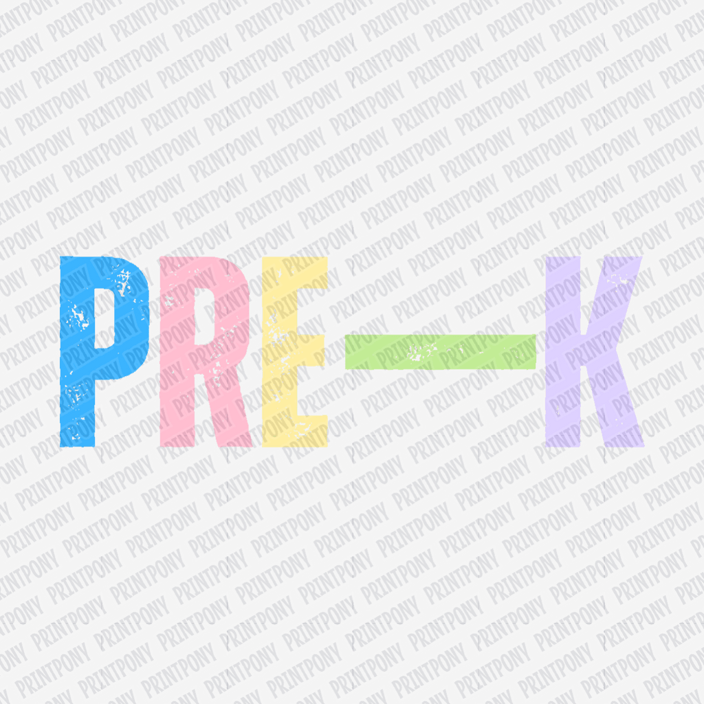 Pre - K Bright Pastel - DTF Transfer - PrintPony
