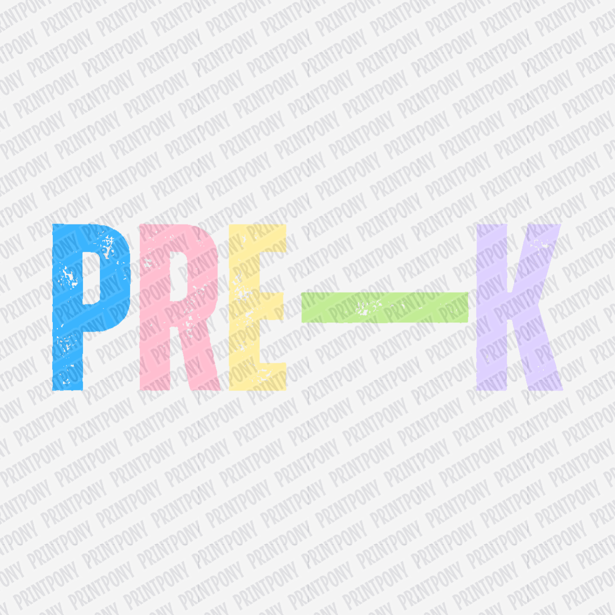 Pre - K Bright Pastel - DTF Transfer - PrintPony