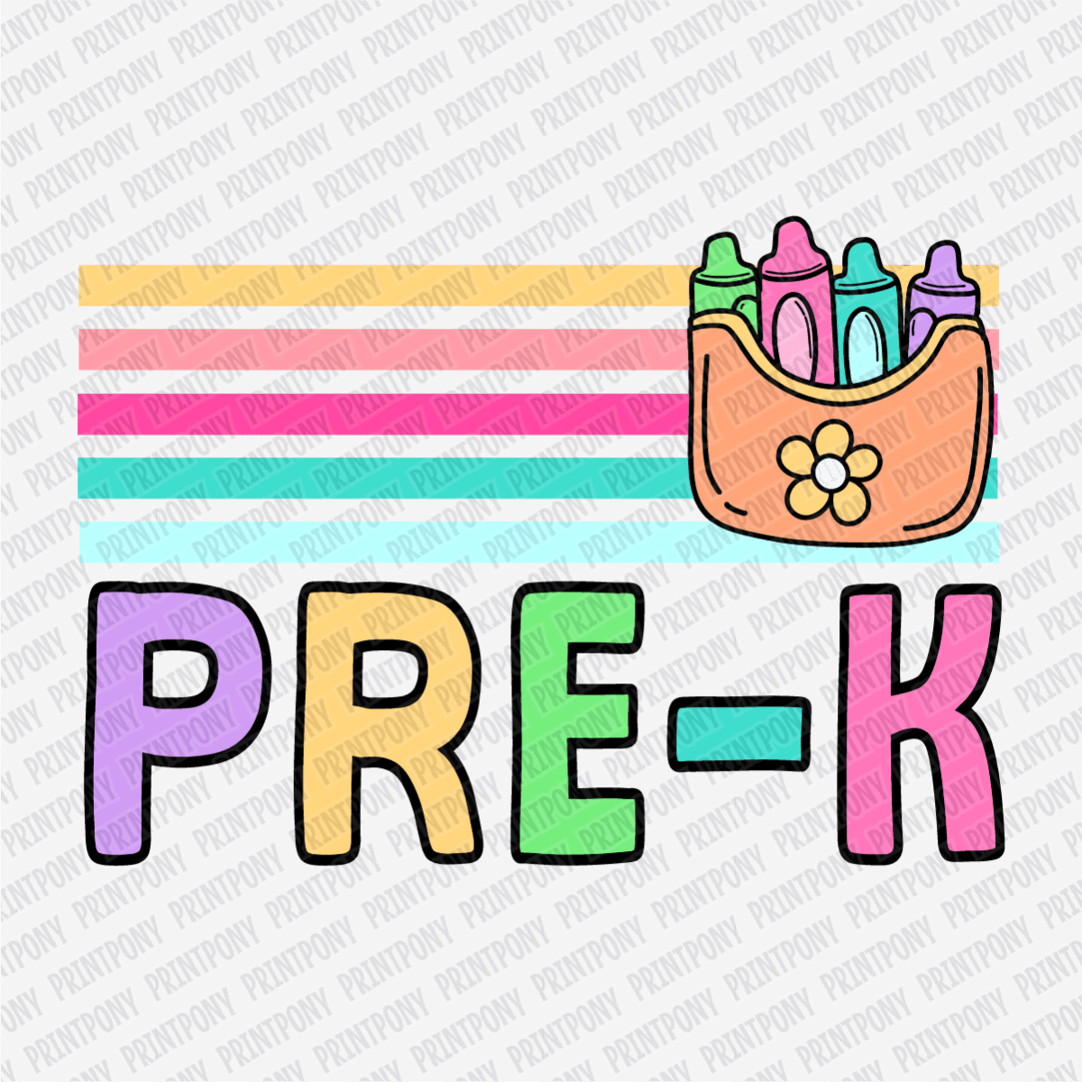 Pre - K Stripes - DTF Transfer - PrintPony