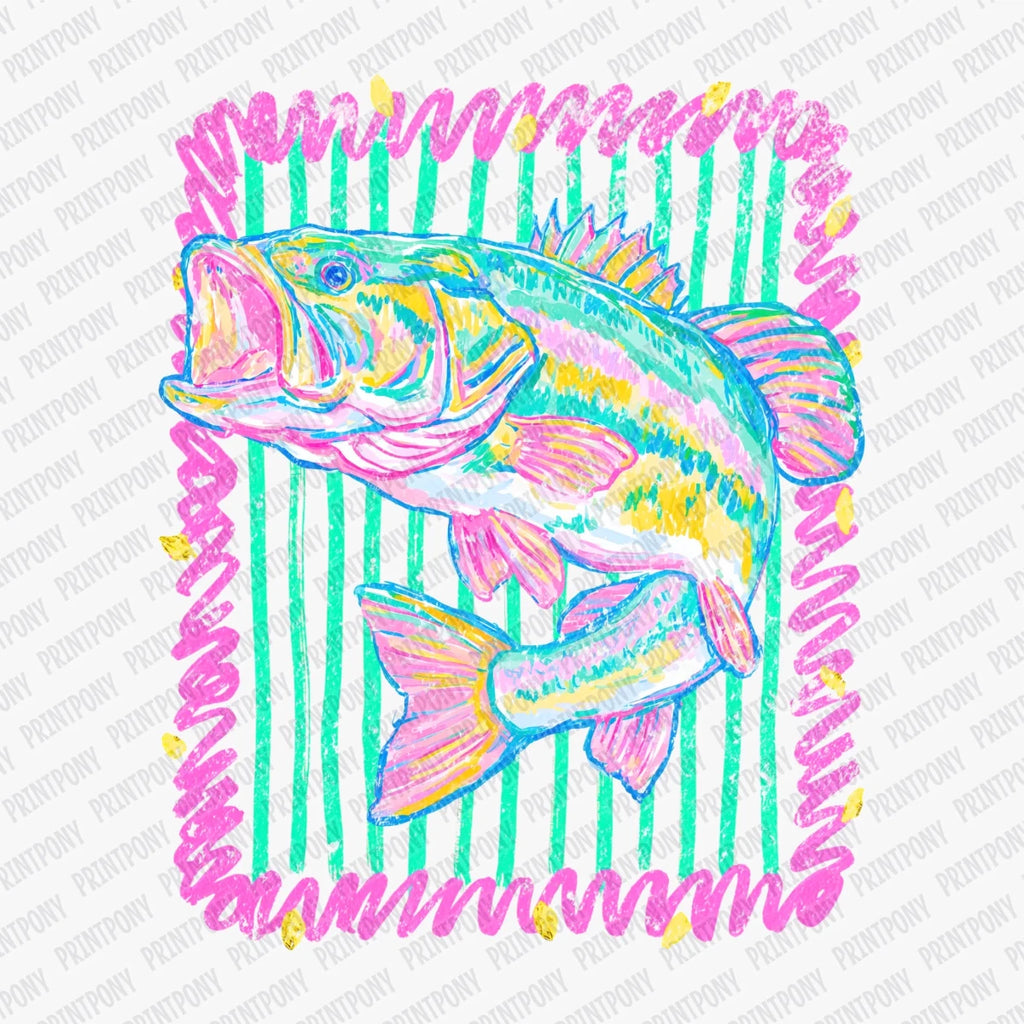 Preppy Bass (Distressed) DTF Transfer - PrintPony