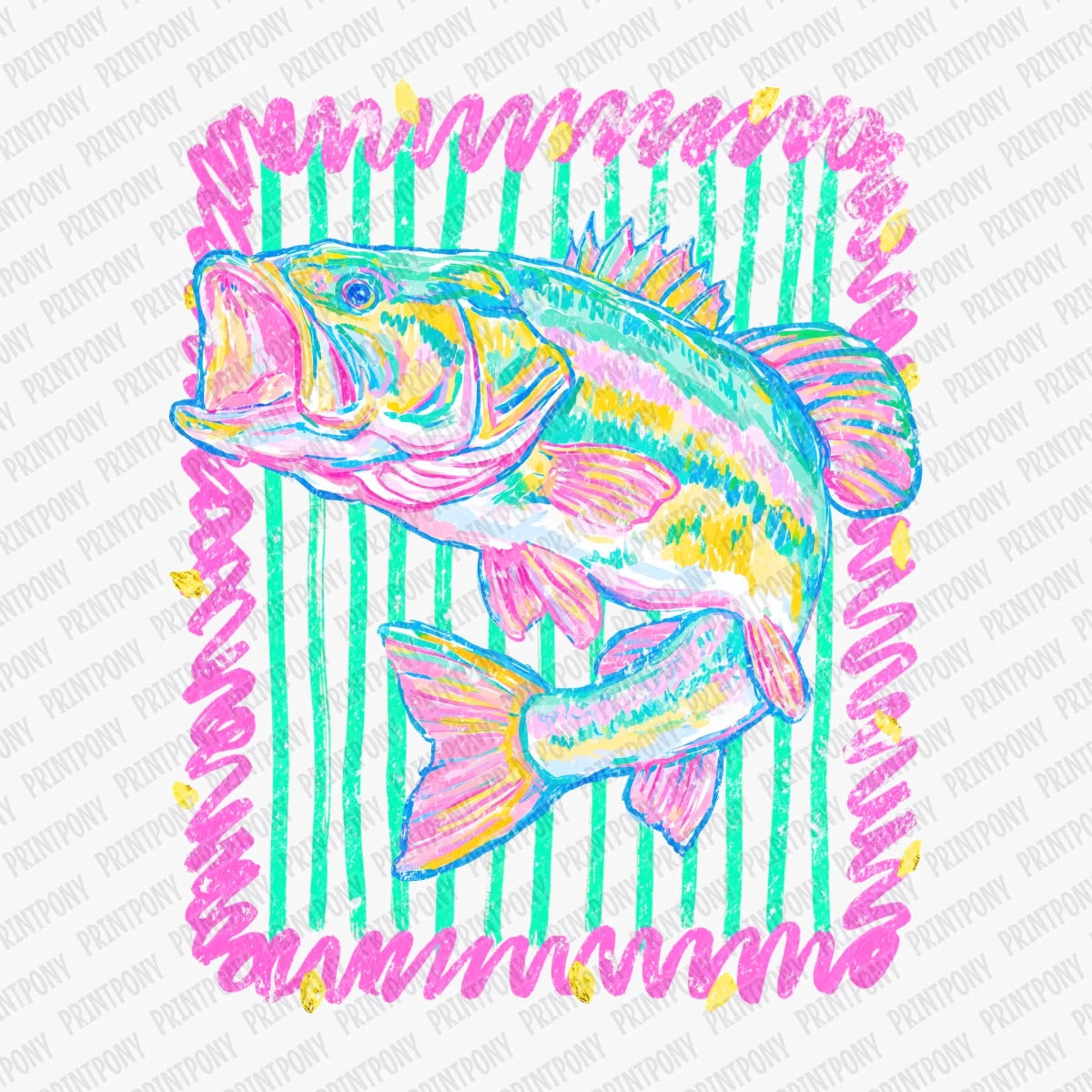 Preppy Bass (Distressed) DTF Transfer - PrintPony