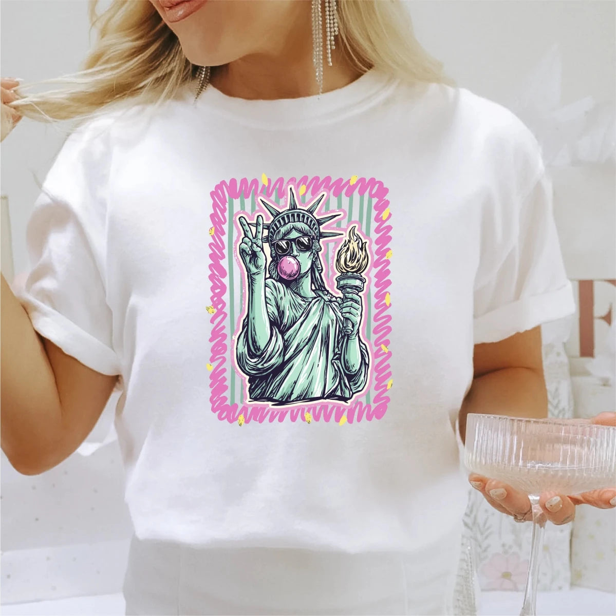 Preppy Statue of Liberty Patriotic DTF transfer - PrintPony