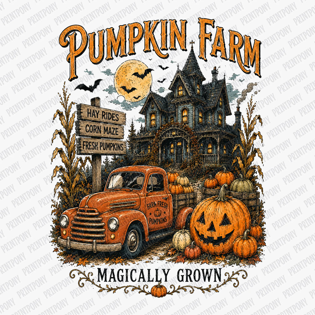 Pumpkin Farm Vintage DTF Transfer