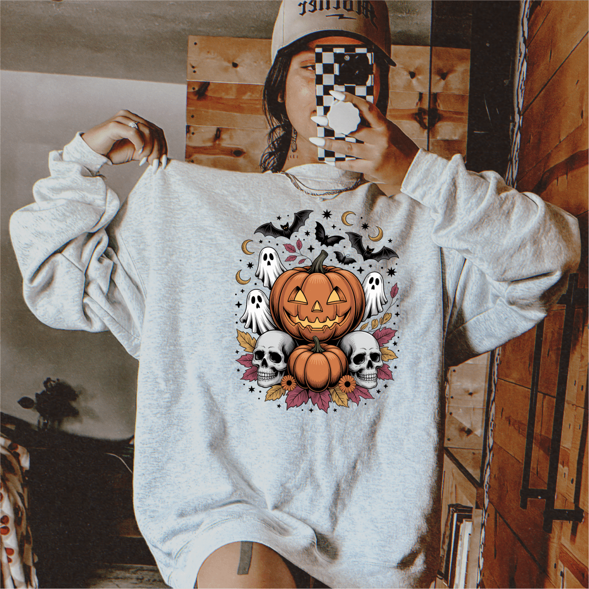 Pumpkins, Ghosts, and Skulls Halloween DTF Transfer - PrintPony