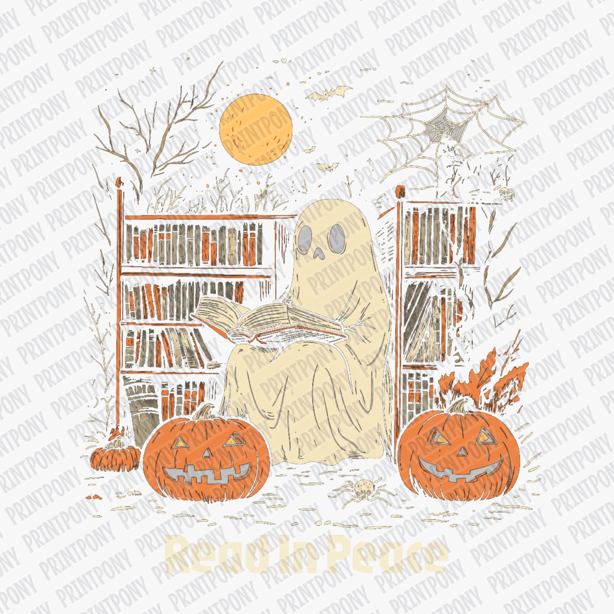 Read in Peace Ghost Halloween DTF Transfer - PrintPony