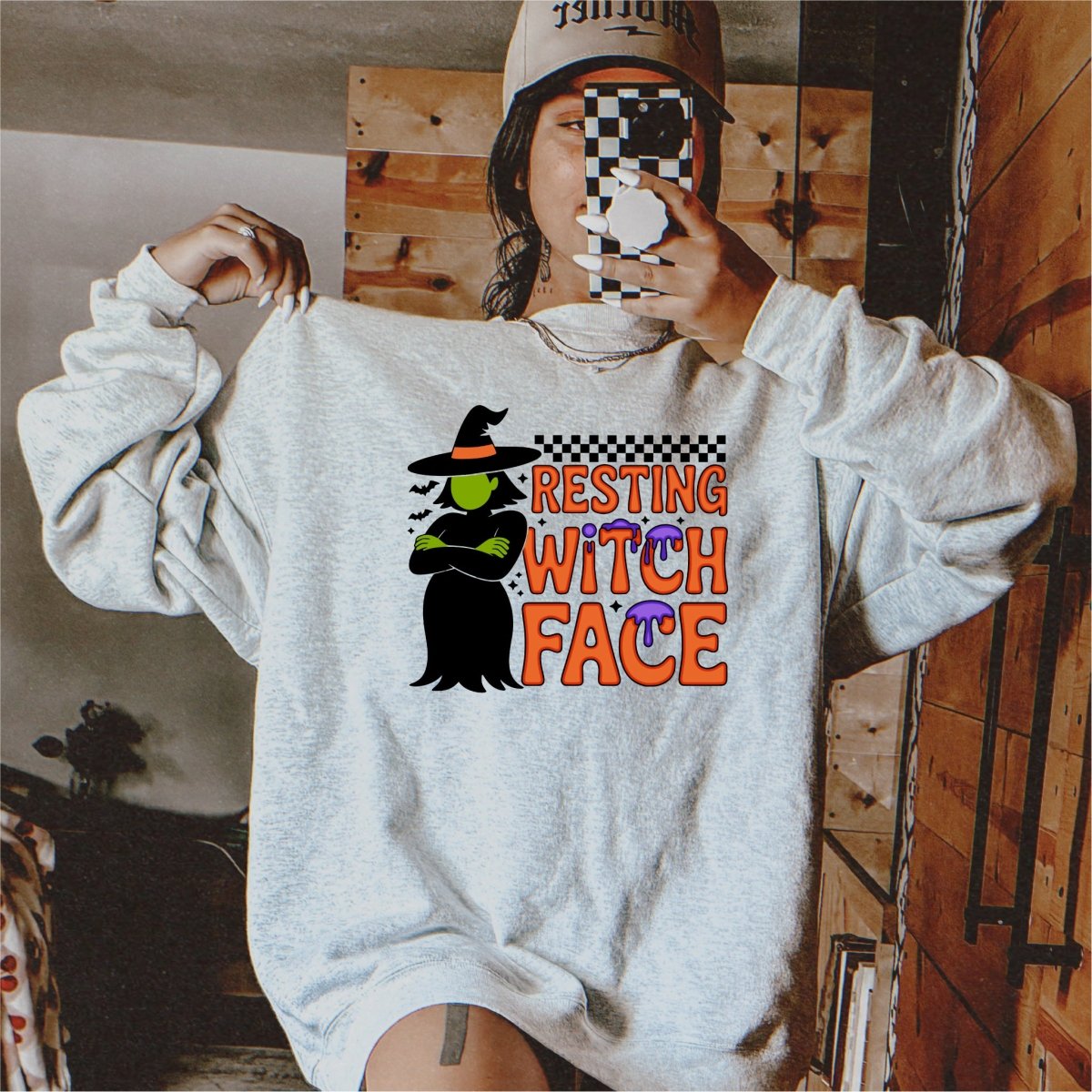 Resting Witch Face Halloween DTF Transfer - PrintPony