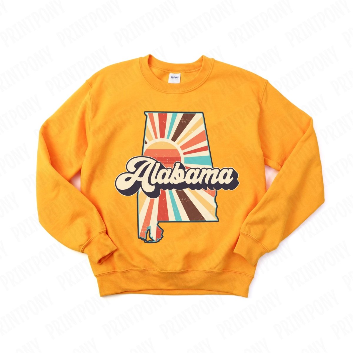 Retro Alabama State DTF Transfer - Ready to Press - PrintPony