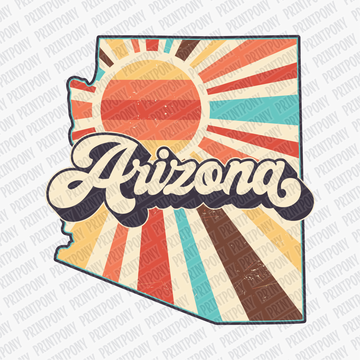 Retro Arizona State DTF Transfer - Ready to Press - PrintPony