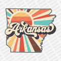 Retro Arkansas State DTF Transfer - Ready to Press - PrintPony