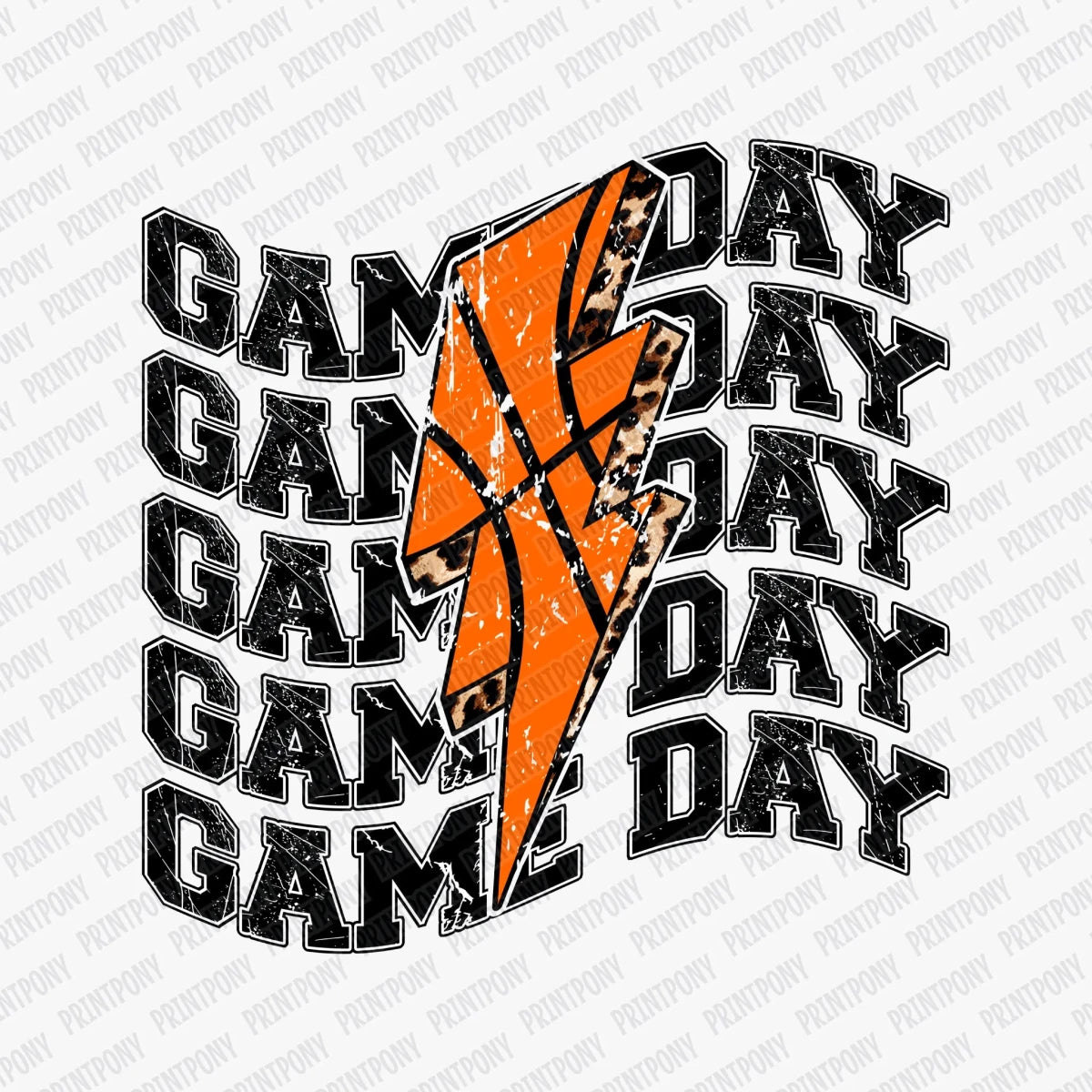 Retro Basketball Game Day DTF Transfer - PrintPony