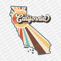 Retro California State DTF Transfer - Ready to Press - PrintPony