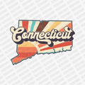 Retro Connecticut State DTF Transfer - Ready to Press - PrintPony
