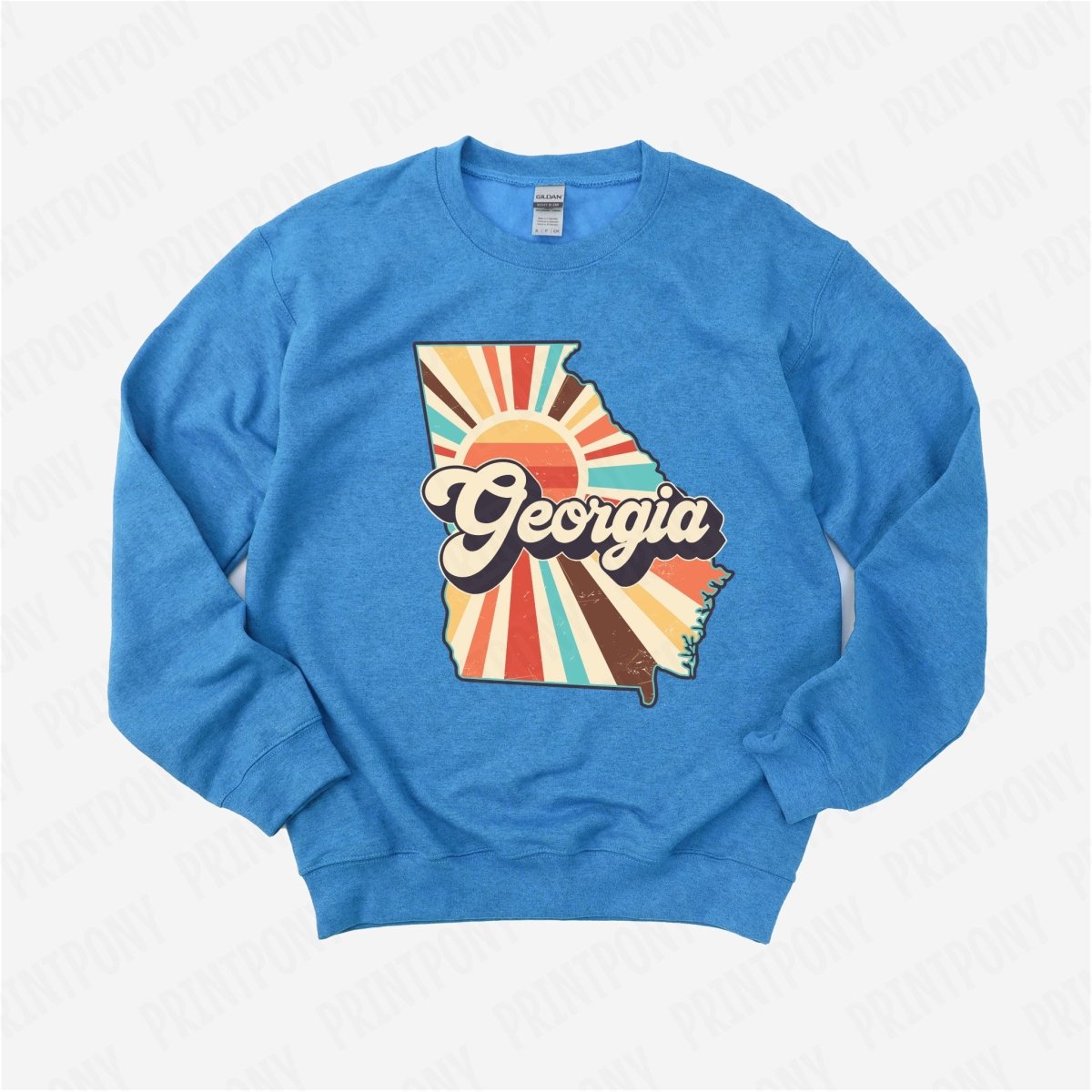 Retro Georgia State DTF Transfer - Ready to Press - PrintPony