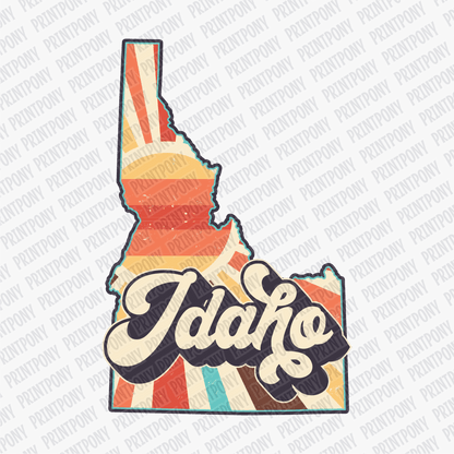 Retro Idaho State DTF Transfer - Ready to Press - PrintPony®