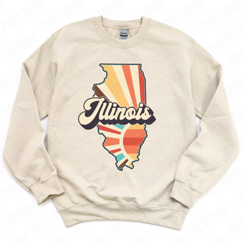 Retro Illinois State DTF Transfer - Ready to Press - PrintPony
