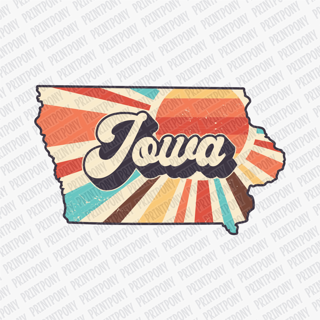 Retro Iowa State DTF Transfer - Ready to Press - PrintPony