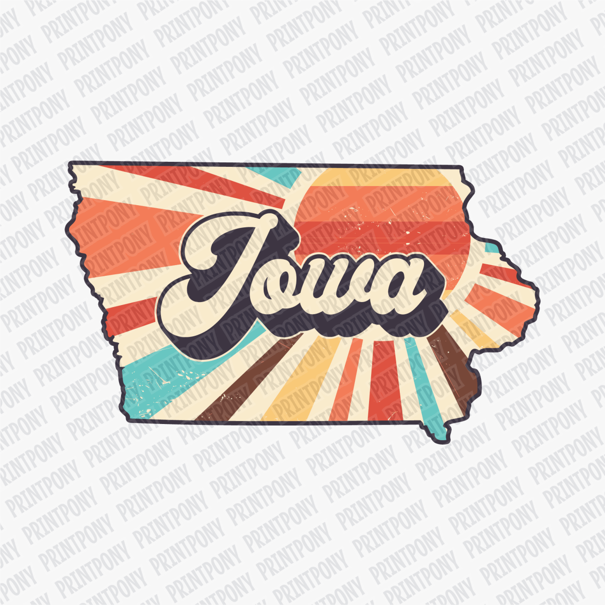 Retro Iowa State DTF Transfer - Ready to Press - PrintPony®