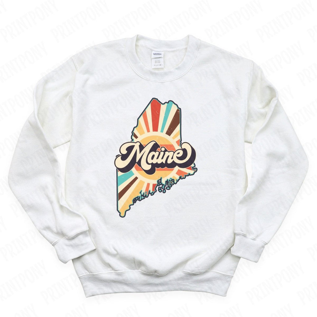 Retro Maine State DTF Transfer - Ready to Press - PrintPony