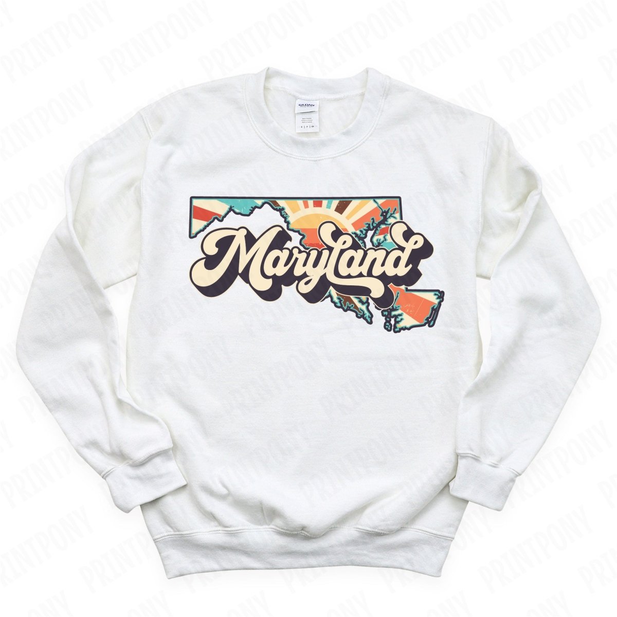 Retro Maryland State DTF Transfer - Ready to Press - PrintPony