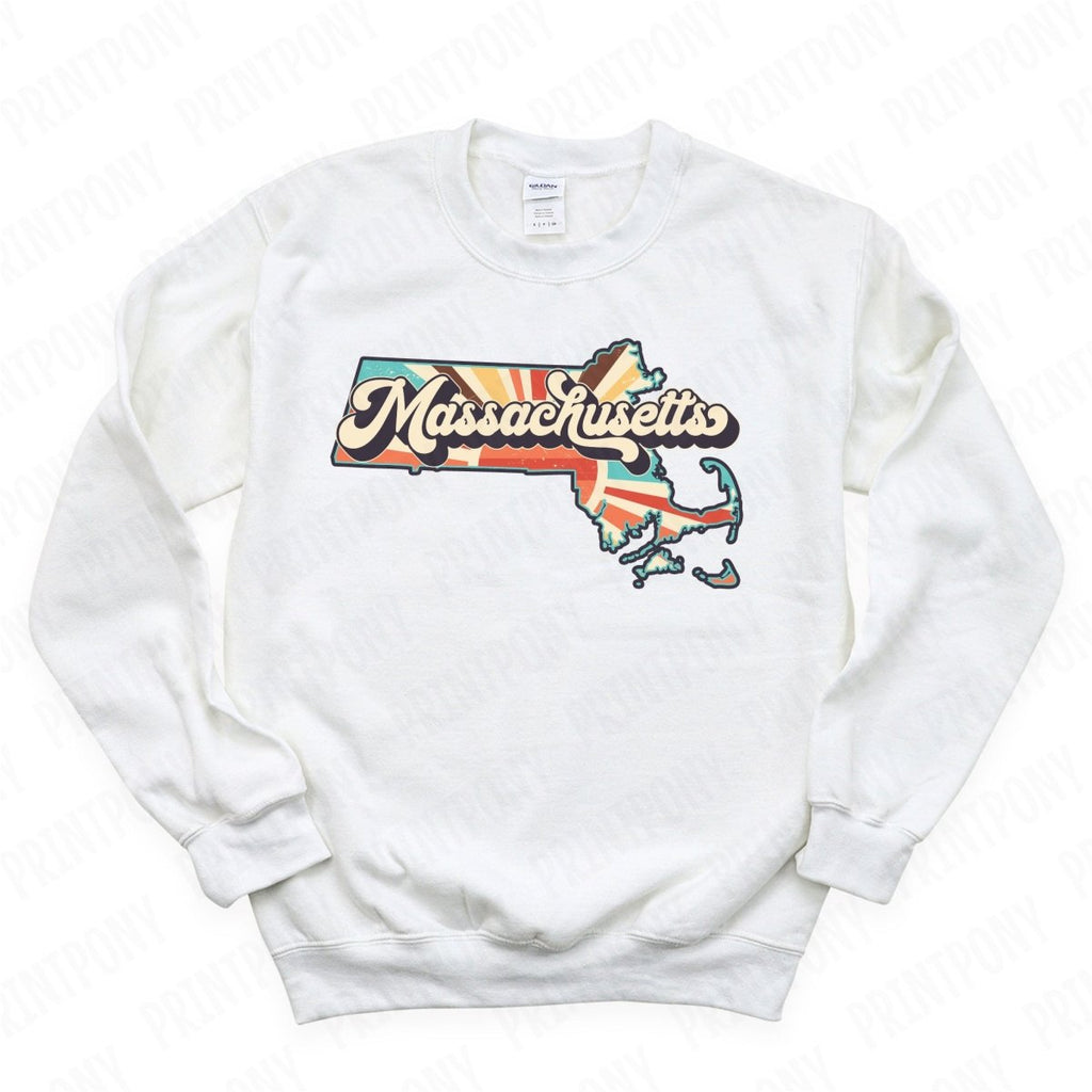 Retro Massachusetts State DTF Transfer - Ready to Press - PrintPony