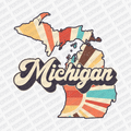 Retro Michigan State DTF Transfer - Ready to Press - PrintPony