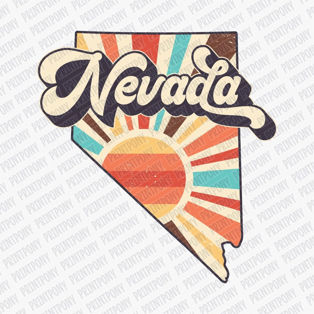 Retro Nevada State DTF Transfer - Ready to Press - PrintPony®