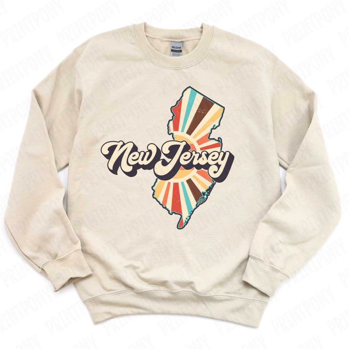 Retro New Jersey State DTF Transfer - Ready to Press - PrintPony®