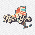 Retro New York State DTF Transfer - Ready to Press - PrintPony®