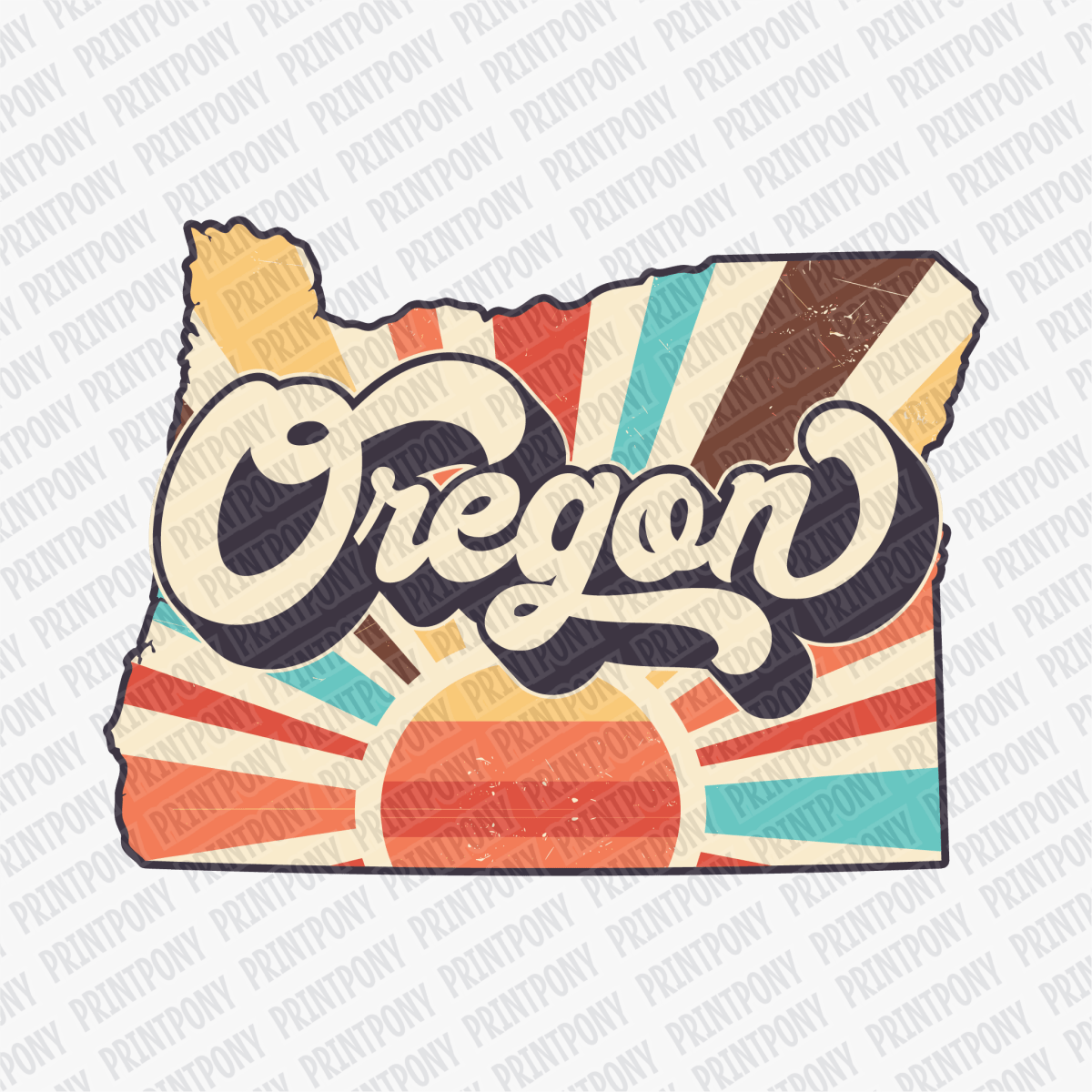 Retro Oregon State DTF Transfer - Ready to Press - PrintPony®