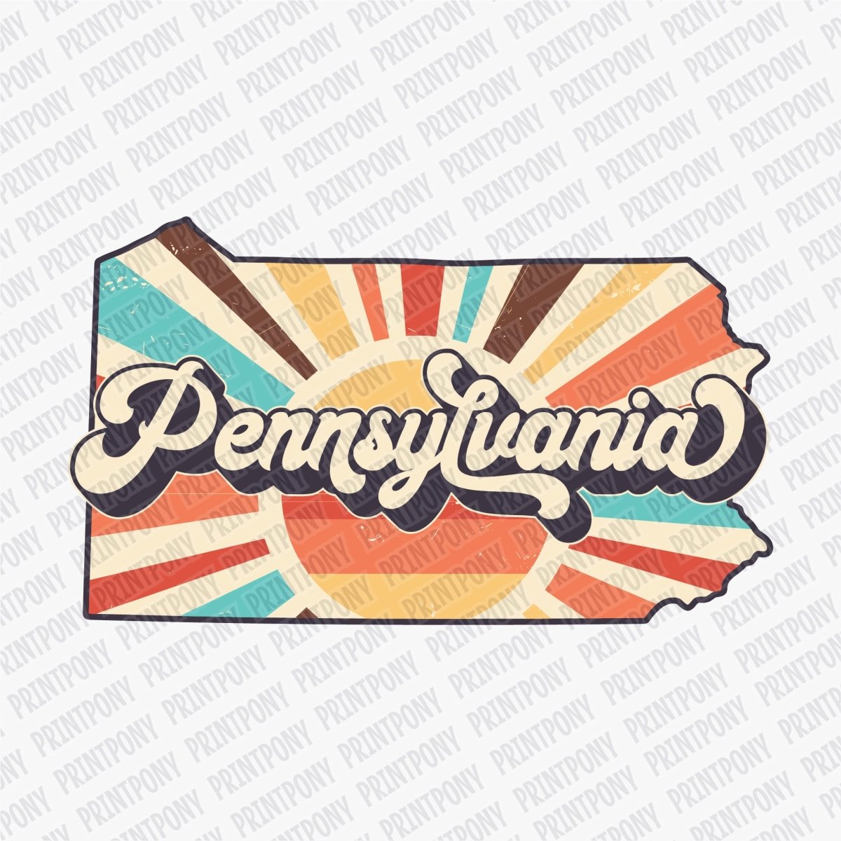Retro Pennsylvania State DTF Transfer - Ready to Press - PrintPony®