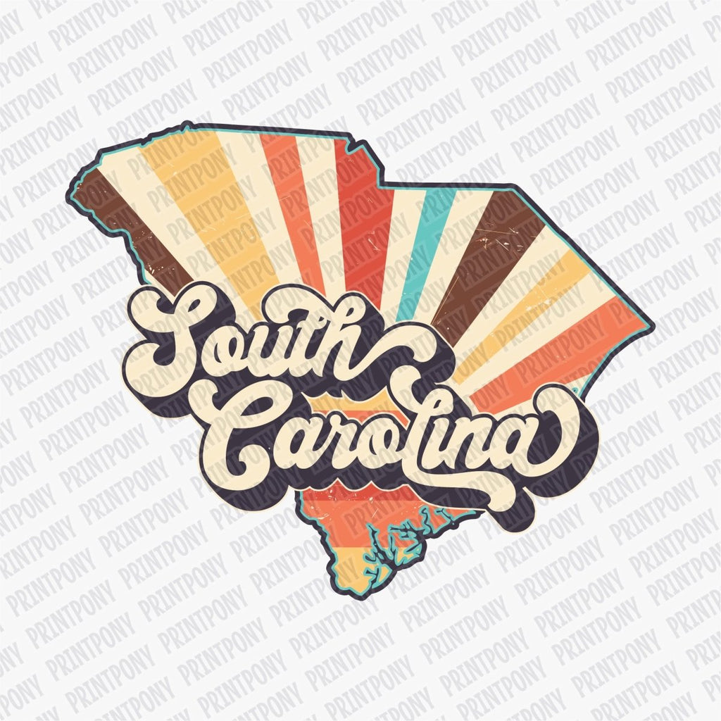 Retro South Carolina State DTF Transfer - Ready to Press - PrintPony®