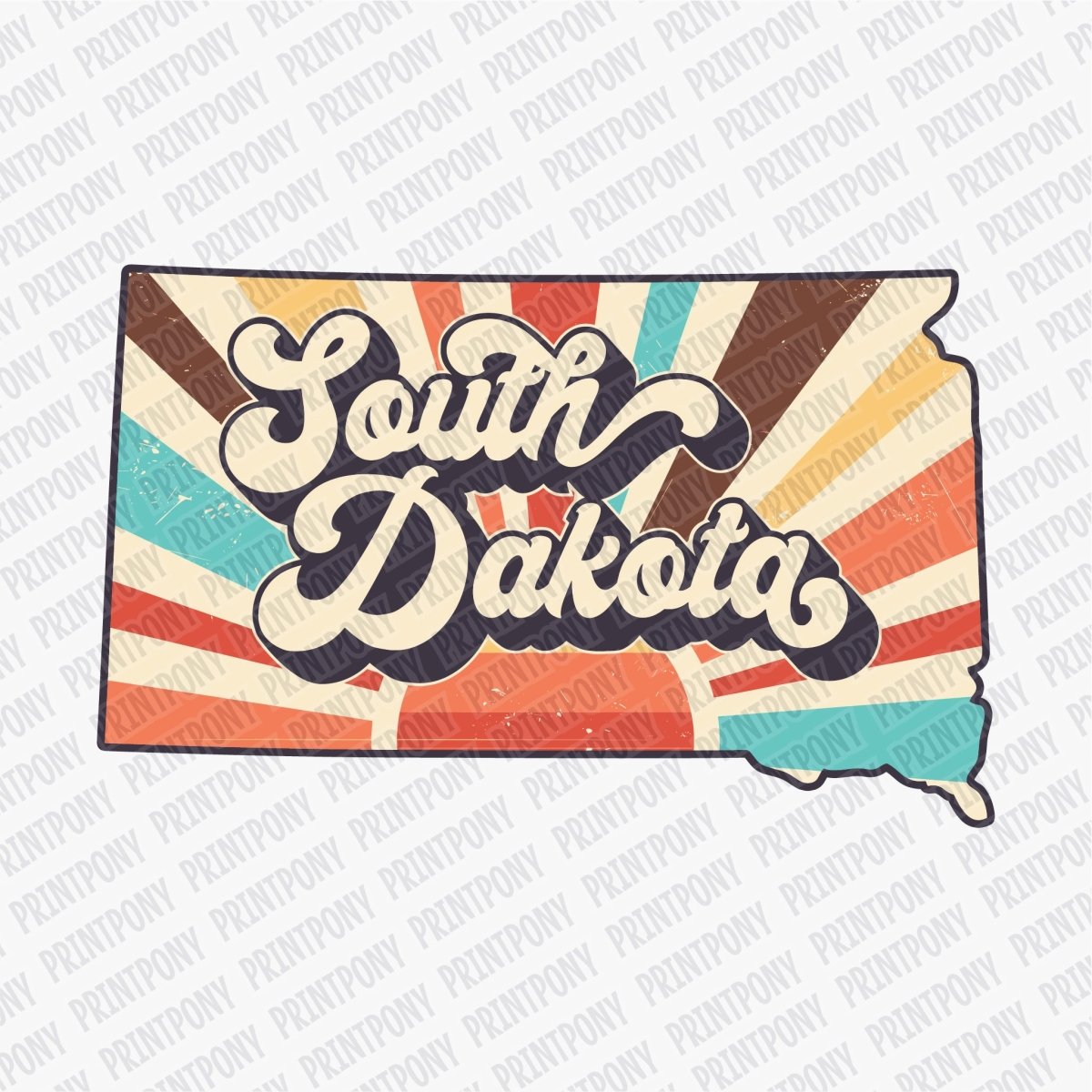 Retro South Dakota State DTF Transfer - Ready to Press - PrintPony®