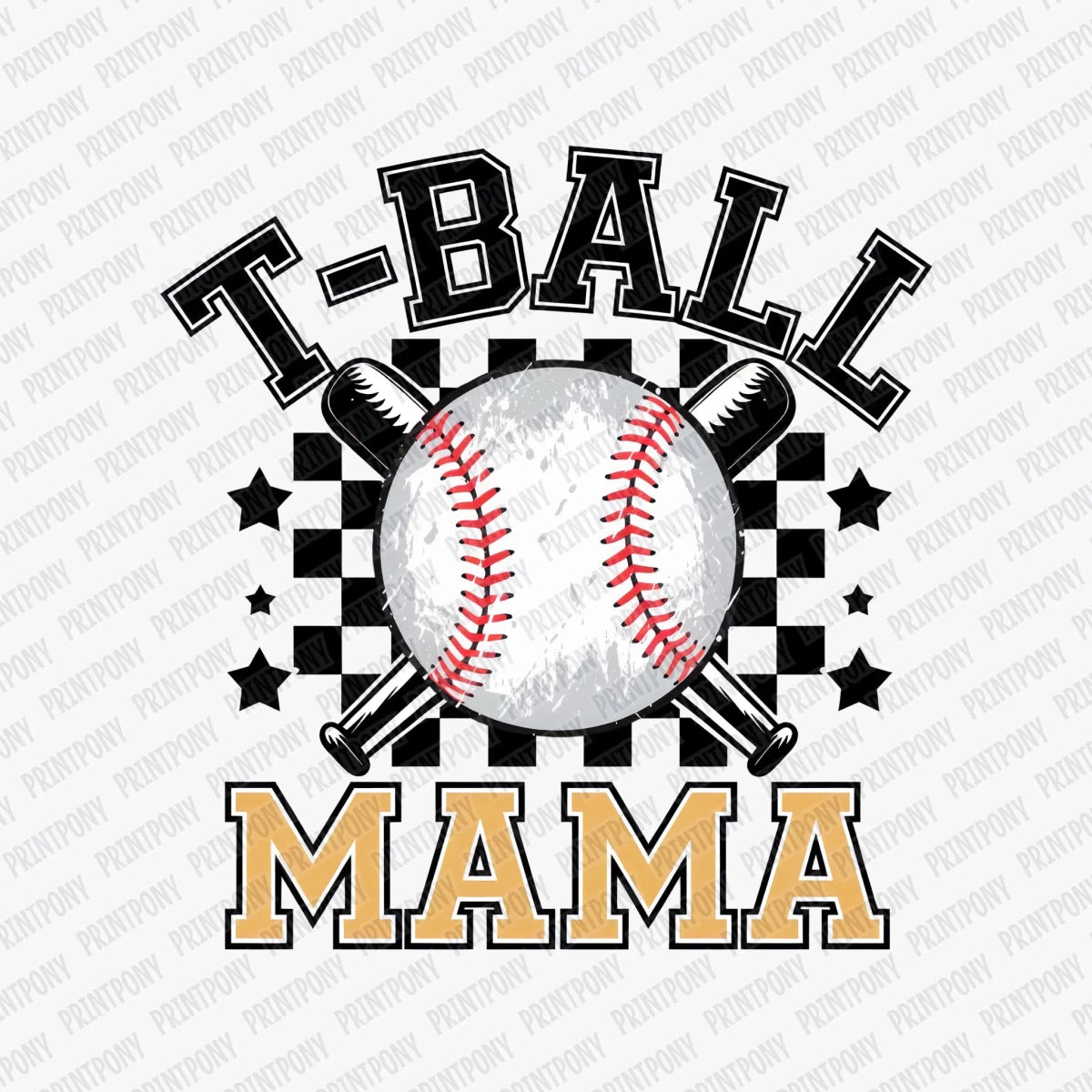 Retro T - Ball Mama DTF Transfer - PrintPony