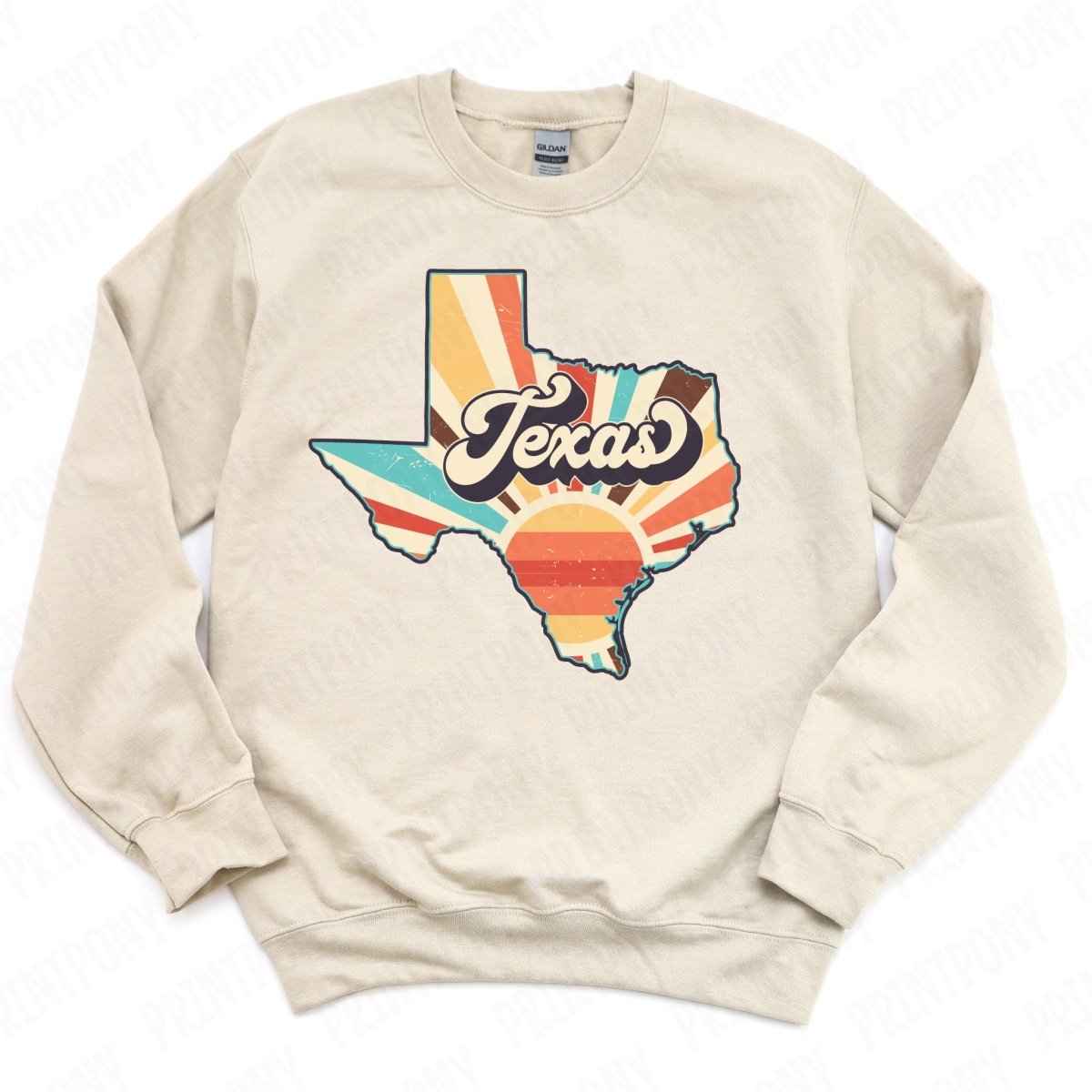 Retro Texas State DTF Transfer - Ready to Press - PrintPony®