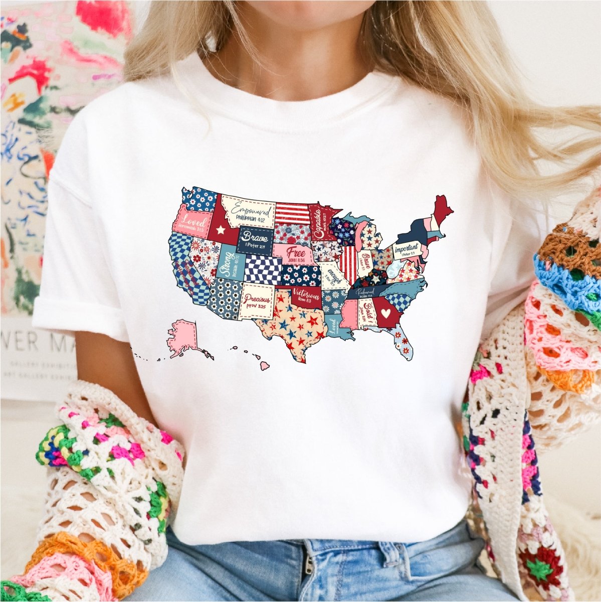 Retro USA Map - DTF transfer - PrintPony