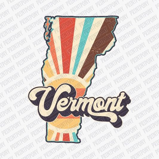 Retro Vermont State DTF Transfer - Ready to Press - PrintPony®